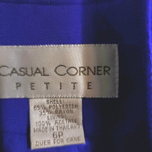 Casual Corner Purple/Gold Button Blazer & Skirt Set. Size 6P - Picture 15 of 16